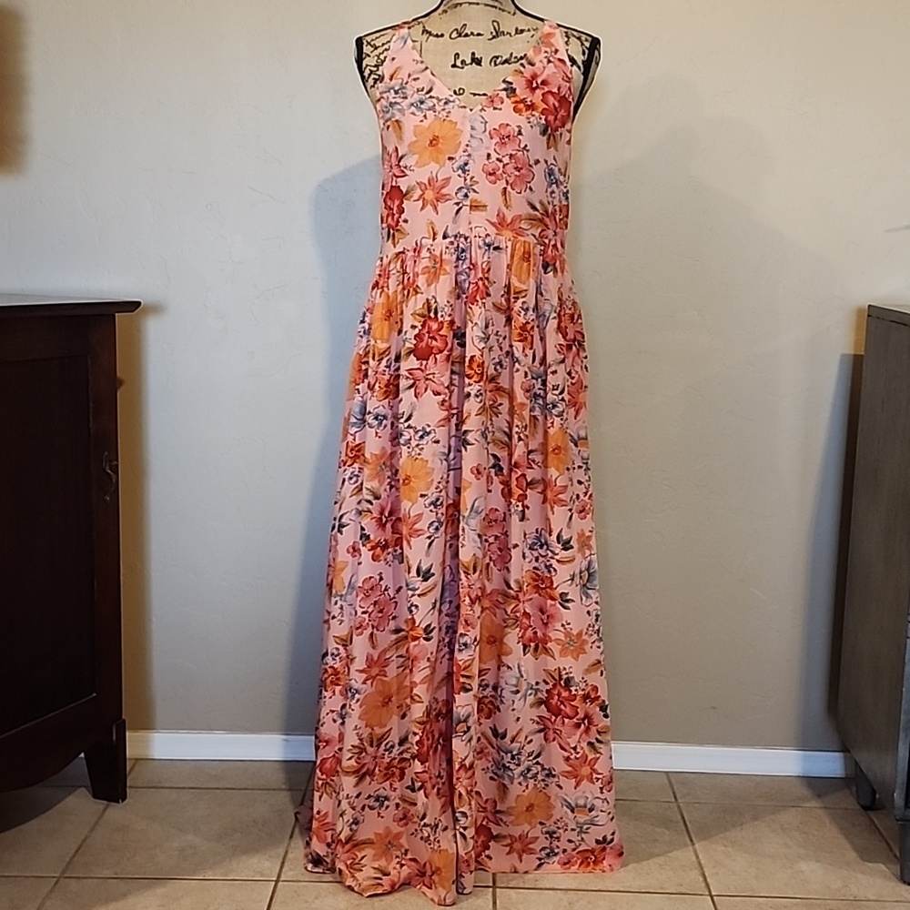 GAP Pink Sleeveless Maxi Dress (M)